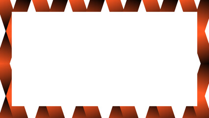 Modern abstract geometric frame with a vibrant orange and black gradient ribbon pattern, ideal for striking decorative borders © Alif Nur Fauzan