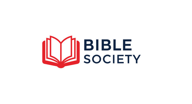 Bible Society Logo: Open Book Emblem with Text