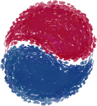 korea flag with reflection