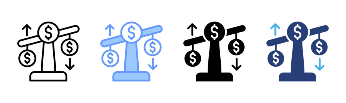 Balance icon set multiple style collection