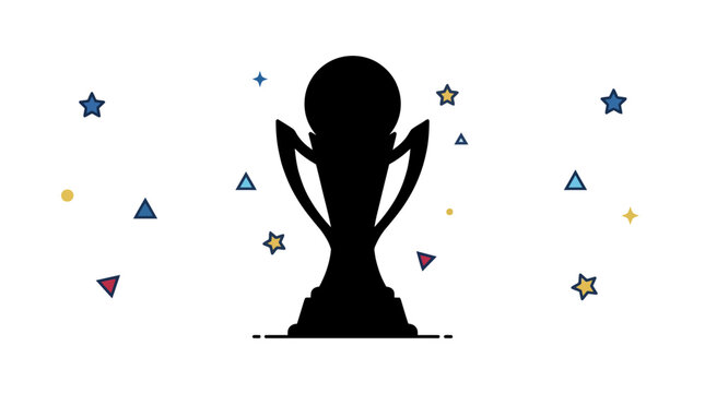 Black silhouette of a championship trophy icon.