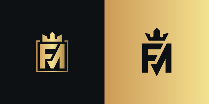Letter FM Royal Crown Logo
