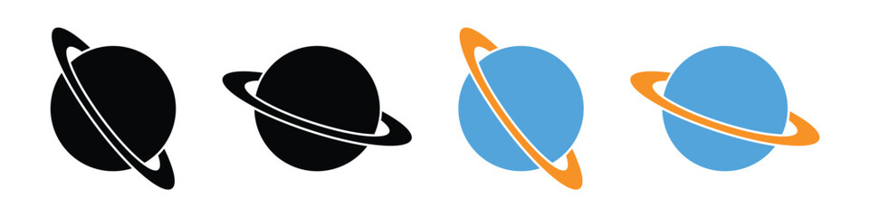 Futuristic Planet with Cosmic Rings for Galaxy, Universe and Science Fiction Theme Vector Illustration © maxmoyen25