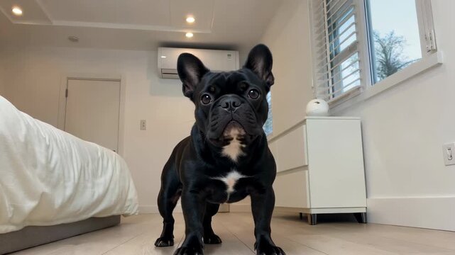 Indoor French Bulldog Close-up Cute National Bulldog