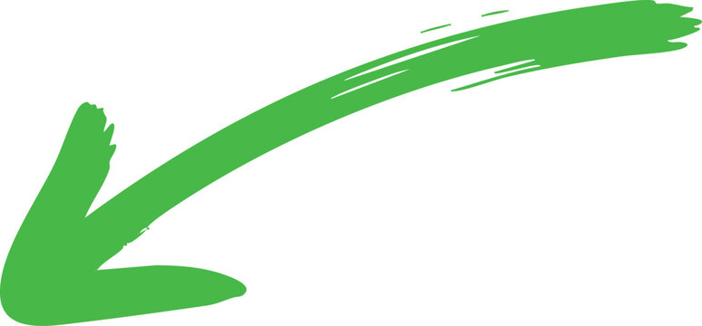 arrow green brushstroke painted marker for presentation and poster