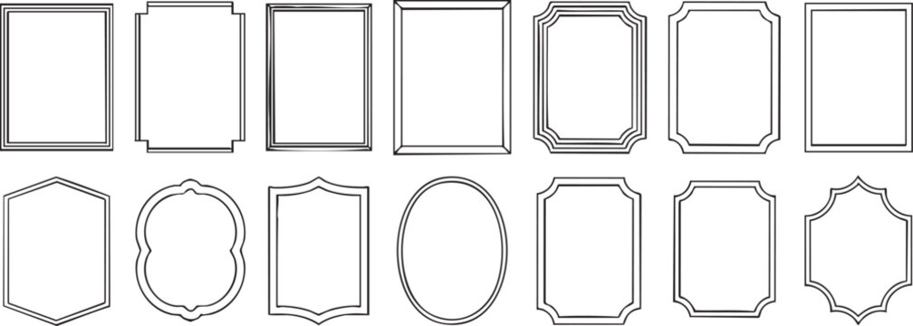 frame border collection ornamental shapes vector outlines