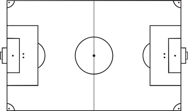 football tactical board top view formation zones and sidelines