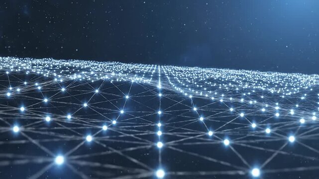 Abstract network of glowing nodes and connections perfect for IT presentations and tech marketing