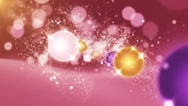 Abstract glowing spheres with sparkles symbolizing dynamic movement and artistic expression