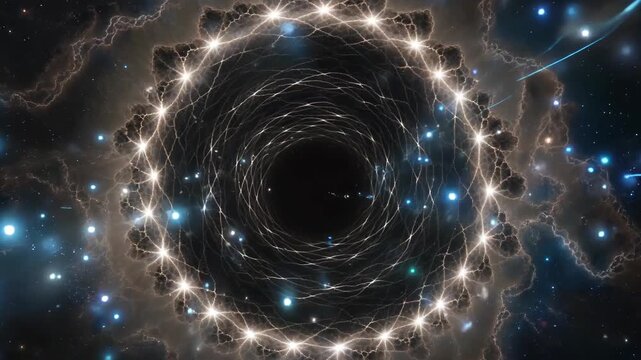 Cosmic starry sky particle light effect vortex picture nebula vortex space-time tunnel