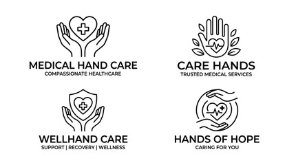 Fototapeta premium Medical Care Hands Holding Symbols.