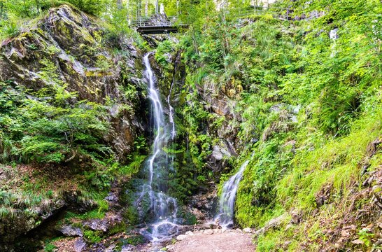Fahler waterfall in the Black Forest Mountains. Baden-Wurttemberg, Germany