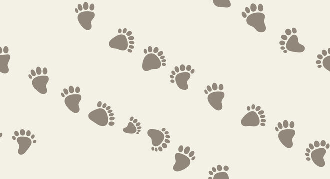 Animal Paw Prints Seamless Pattern Background