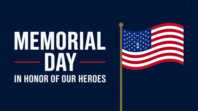 Memorial Day graphic design honors heroes with patriotic American flag