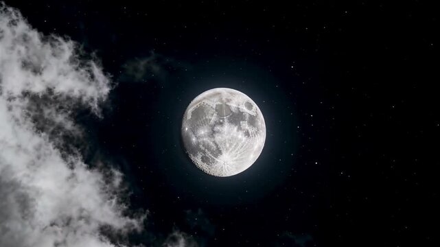 Bright moon and stars in the night sky Bright moon in the night sky