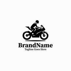Obraz premium Minimal Motorcycle Logo Modern Garage Vector