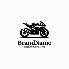 Obraz premium Minimal Motorcycle Logo Modern Garage Vector