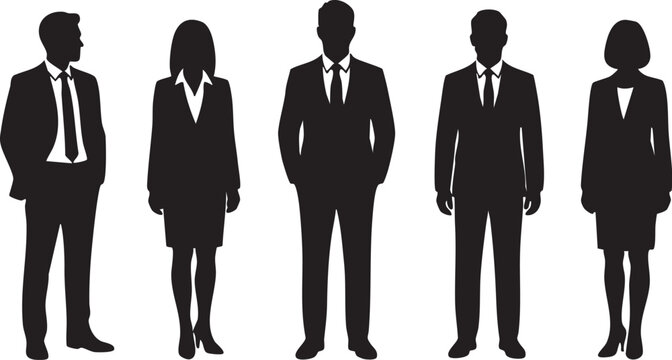 silhouettes of business people