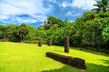 Fototapeta premium Stone Monoliths of Badrulchau on Babeldaop Island in Palau, Micronesia in Oceania