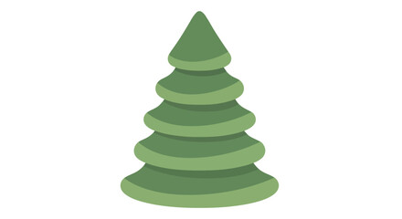 Fototapeta premium Stylized Green Fir Tree Illustration Isolated on White Background for Christmas and Nature Design