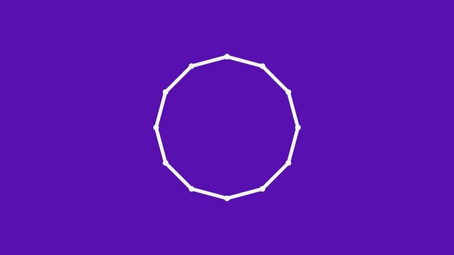 Geometric Elastic Polygon Ring Animation Loop Background