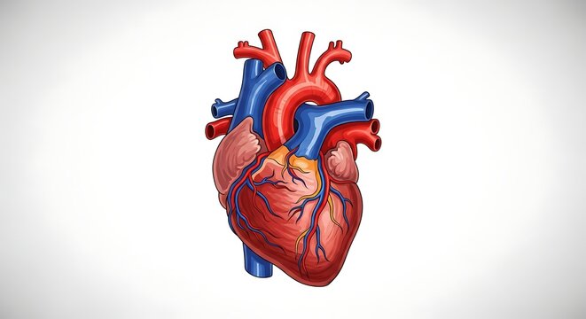 Human Heart Anatomy Medical Illustration.