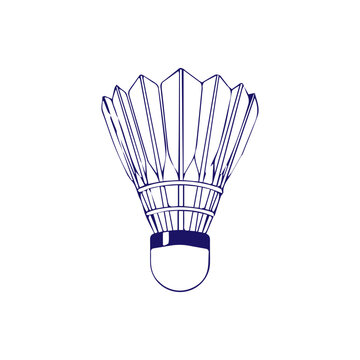 Badminton Shuttlecock Line Art Vector Illustration