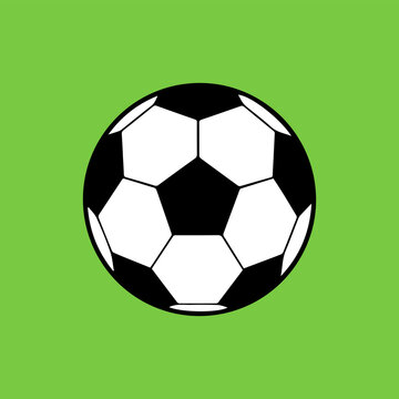 Classic Soccer Ball Vector Illustration isolated on green screen background.