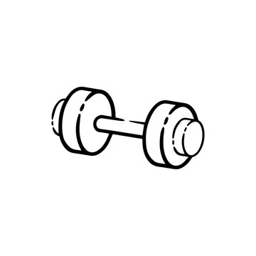 Fitness Dumbbell Line Art Vector Illustration