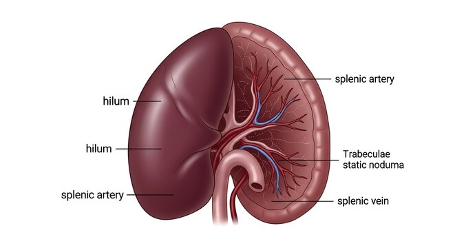 Anatomy of a human kidney organ.