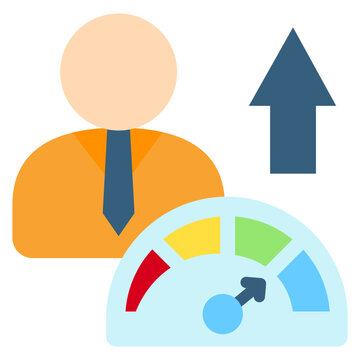 Performance Flat Icon Mini Illustration, Use For Modern Concept, Print, Ui, Ux Kit, Web And App Development. Vector Related To Hybrid Work, Work From Home.