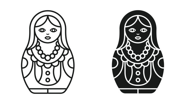 Two matryoshka nesting dolls with floral pattern
