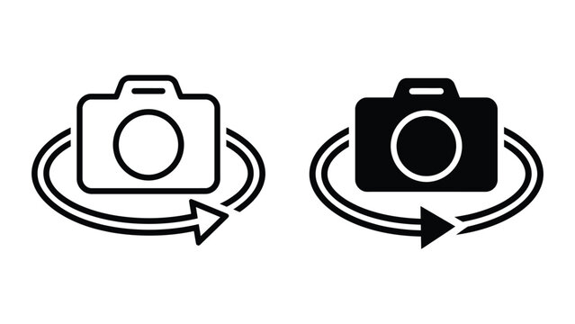 Old and new camera transition vector icon