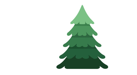 Fototapeta premium Stylized layered evergreen pine tree illustration isolated on white background