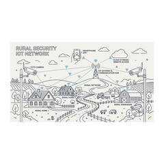 Naklejka premium Hand-drawn world map with continents in black and white line art