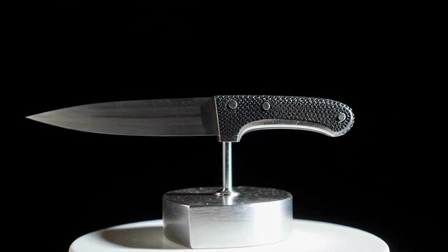 Metal objects macro close-up material silver craft knife display