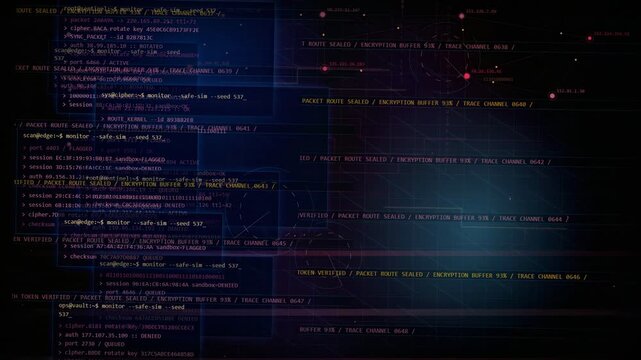 Digital Cybersecurity Trace Route Network Data Interface