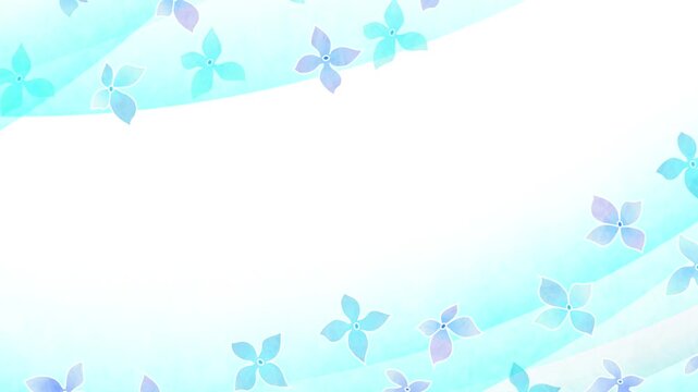 Light Blue Watercolor Flower Background with Soft Waves