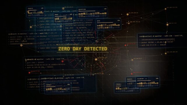Cybersecurity Network Trace Route HUD Digital Interface