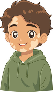 Vitiligo Teen Boy Casual Hoodie