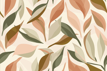 Fototapeta premium Abstract pattern with pastel leaves