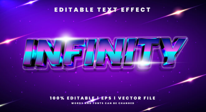 Editable infinity 3d text effects
