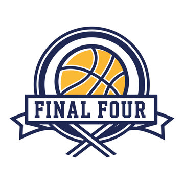 Final Four basketball tournament championship emblem design.