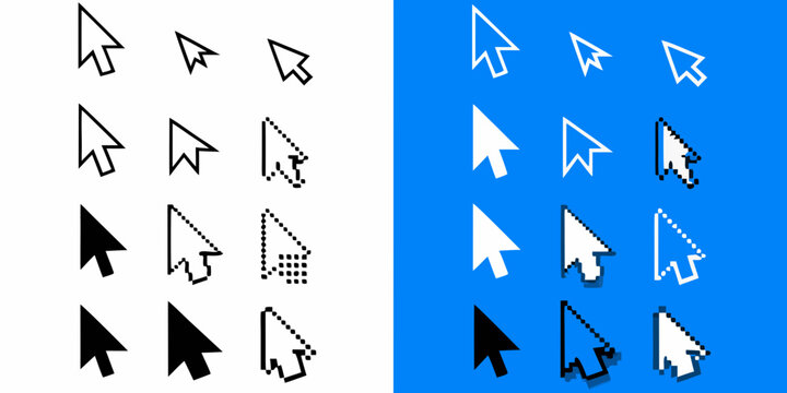 cursor icons set various mouse pointer and hand cursors