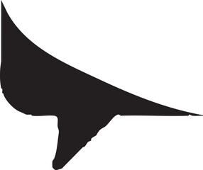 Black whale tail, vector silhouette, ocean animal icon, marine life symbol © Golam