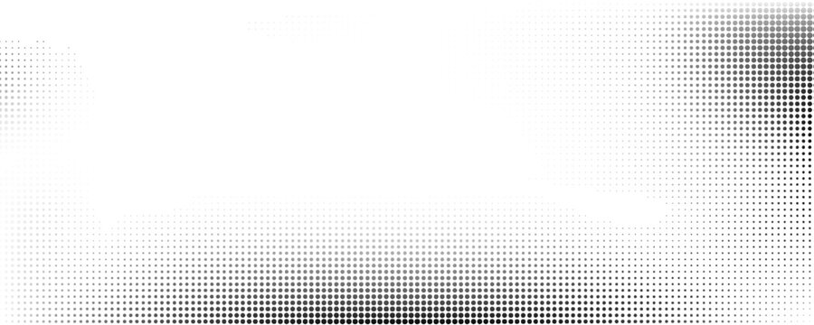 Grunge halftone gradient texture. Pixel noise bitmap pattern background. Fading comic cartoon overlay. Black vanishing dotted grain grit wallpaper. Rasterized pixelated anime or manga backdrop. Vector