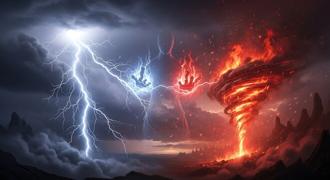 hand with fire