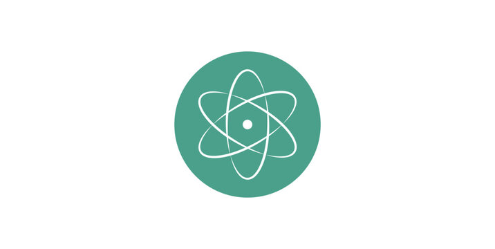 Atom Icon Logo in Physics.
