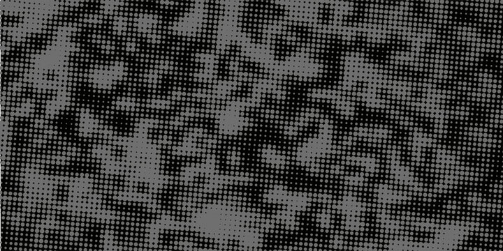 Background with irregular, chaotic dots, points, circle. Abstract monochrome pattern. Black and white color.