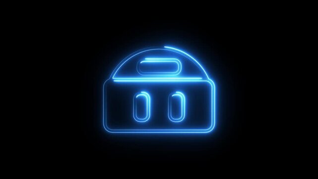 Glowing weight control measurement icon animation.